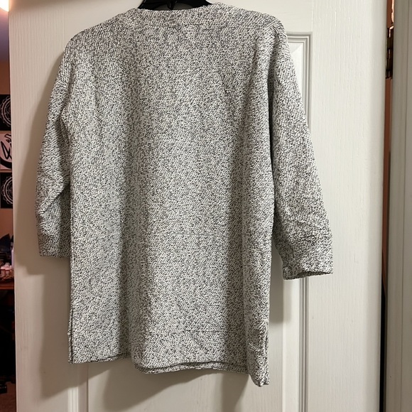 Women's Lands' End Textured Lace-Front Tunic Ivory - Picture 3 of 4